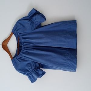 Ann Taylor size XS blue cotton puff sleeve peasant blouse, cottagecore cutie